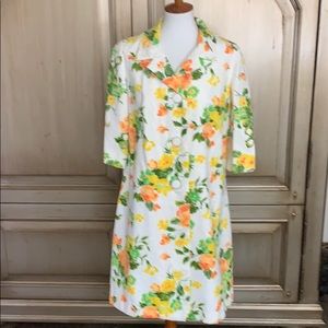 Floral vintage long spring coat